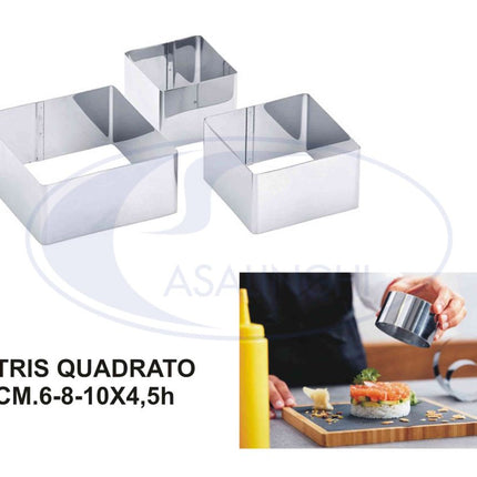 Coppa Pasta Quadrati Set 3 Pz. Cm.6-8-10X4