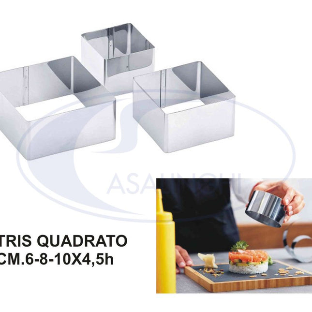 Coppa Pasta Quadrati Set 3 Pz. Cm.6-8-10X4