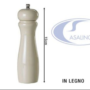 Macina Pepe e Sale in Legno con Macina in Ceramica Altezza 15 cm Legno Leone