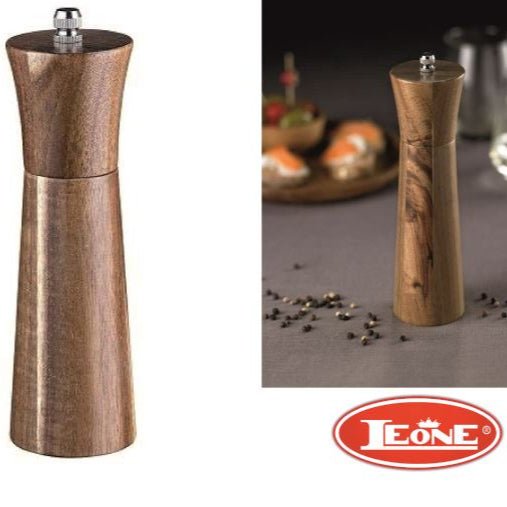 Leone Macina Pepe e Sale in Legno con Macina in Ceramica Altezza 15 cm Leone