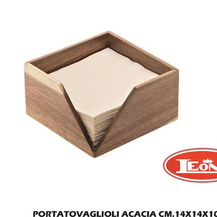 Portatovaglioli Acacia Cm.14X14X10H