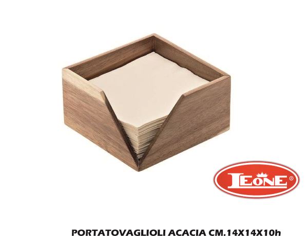 Portatovaglioli Acacia Cm.14X14X10H Leone