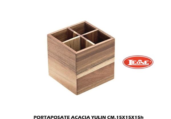 Portaposate Acacia Yulin Cm.15X15X15H