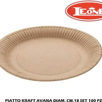Leone Piatti Kraft Avana: Eleganza Sostenibile Per Ogni Evento (Set 100 Pz.)