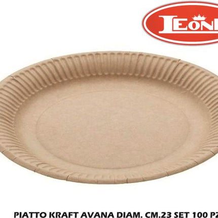 Leone Piatti Kraft Avana: Eleganza Sostenibile Per Ogni Evento (Set 100 Pz.)