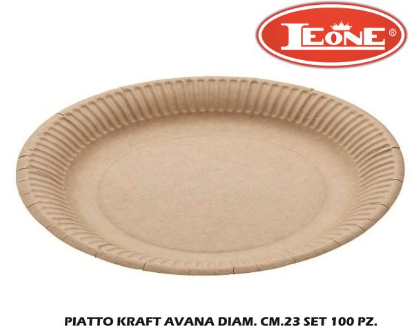 Leone Piatti Kraft Avana: Eleganza Sostenibile Per Ogni Evento (Set 100 Pz.)