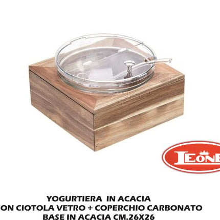 Set Ciotola Yogurt Acacia/Vetro/Policarbonato