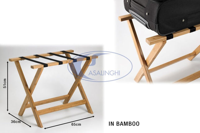 Leone Reggivaligia In Legno E Bamboo: Stile E Funzionalità (Cm. 65X36X51H) Leone