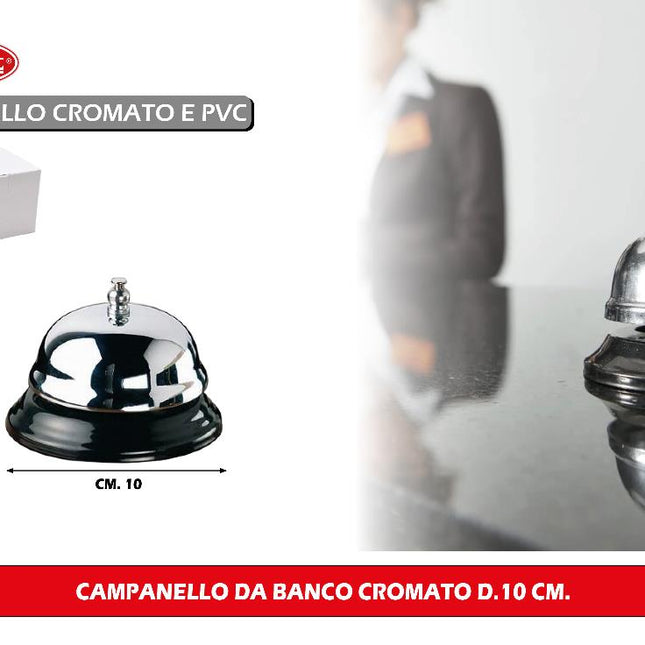Campanello Da Banco Cromato D.10 Cm.