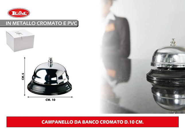 Campanello Da Banco Cromato D.10 Cm. Leone