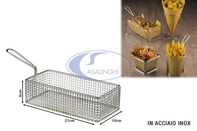 Leone Mini Cestello In Acciaio 18/8: Compatto E Resistente Per Cucina E Ristorante Leone