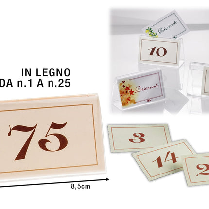 Numeri Da Tavolo Avorio 1/25 Set 50 Pezzi-8024112005359