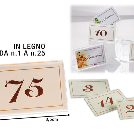 Numeri Da Tavolo Avorio 1/25 Set 50 Pezzi-8024112005359