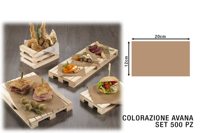 Leone Carta Antigrasso Avana: Set 500 Pezzi Per Uso Alimentare E Cucina Professionale 12X20 cm Leone