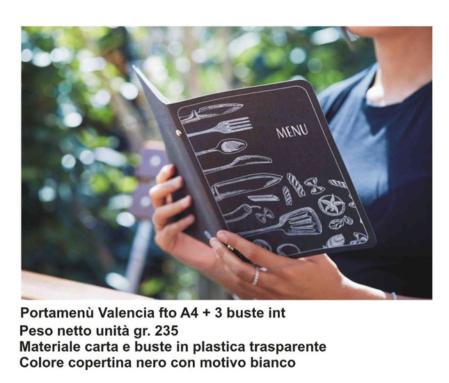 Portamenu' Valencia Form. A4 + 3 Buste Int. Lista Elenco Leone