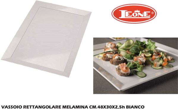 Vassoio Rett.Re Melamina Cm.48X30X2,5H Bianco