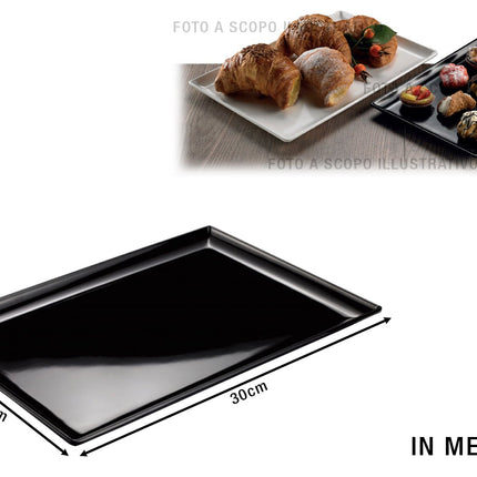 Leone Vassoio Topazio Cm. 30X20X2H In Melamina Per Antipasto E Servizio Nero Leone