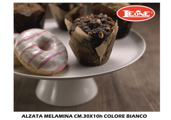 Alzata Tortiera Melamina Cm.30X10H Bianca-8024112005762