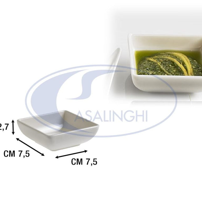 Leone Ciotola Quadrata In Melamina Bianca: Eleganza Resistente Per Antipasti E Finger Food Leone