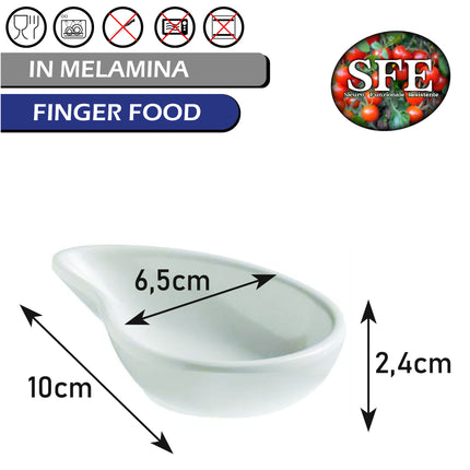Ciotola In Melamina Ovale Bianca 10X6.5X2.4 Cm, Resistente, Elegante, Multiuso Per Salse E Antipasti, Finger Food, Aperitivi, Salsa Di Soia