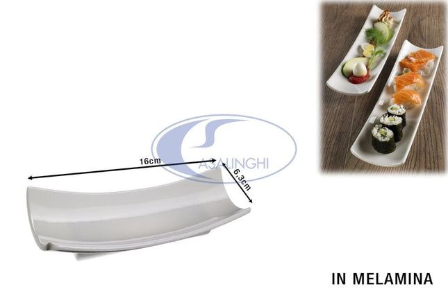 Piattino Wipe Rett. Melamina Cm.16X6,3X2,7H Bianco Party Aperitivo Stuzzichini Leone