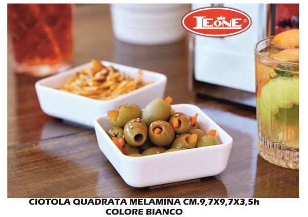 Leone Ciotola Quadrata in Melamina Bianca: Eleganza Resistente per Antipasti e Finger Food - Tutto Tutto Meno Meno