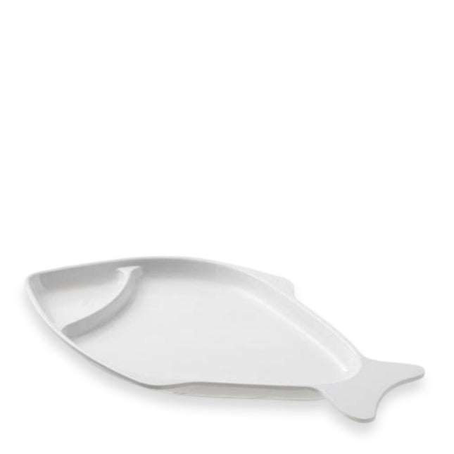 Leone Piatto Pesce In Melamina 38X22X3H Cm Bianco Leone