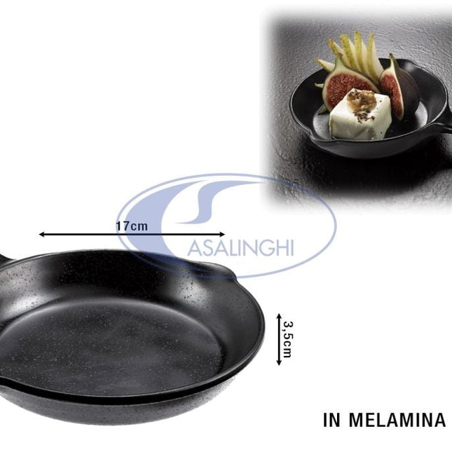 Leone Padellino e Pentolino in Melamina per Stuzzichini e Snack, Design Le Perle Nero - Tutto Tutto Meno Meno