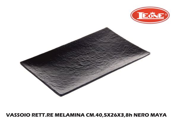 Leone Vassoi In Melamina Maya Nero Vassoio: Design Rettangolare E Quadrato 40,5 x 26 x 3,8 cm Leone