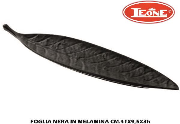 Foglia Nera In Melamina Cm.41X9