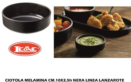 Leone Ciotola Melamina Linea Lanzarote Nera: Vari Formati per Uso Quotidiano - Tutto Tutto Meno Meno