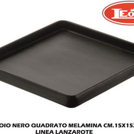 Vassoio Nero Quadrato Melamina Cm.15X15X2H Linea Lanzarote-8024112014542