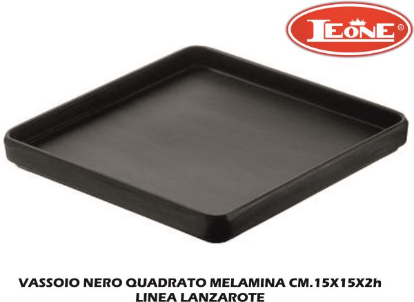 Vassoio Nero Quadrato Melamina Cm.15X15X2H Linea Lanzarote-8024112014542