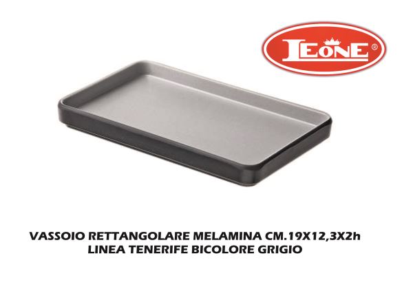 Vassoio Tenerife Bicolore Grigio Cm.19X12