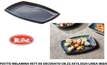 Leone Piatto Melamina Rettangolare Decorato: Design Elegante E Resistente 22,4x15,5x2 cm Leone