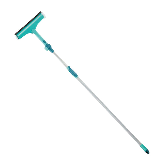 Leifheit Tergivetro Window & Frame Cleaner Telescope L, Lavafinestre Con Testina Mobile, Lavavetri Con Manico Telescopico Estensibile Fino A 190 Cm