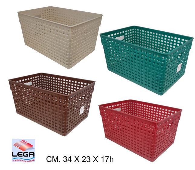 Le.Ga Cesto Rattan Rettangolare | Design E Organizzazione Per La Casa 34X23X17h LE.GA