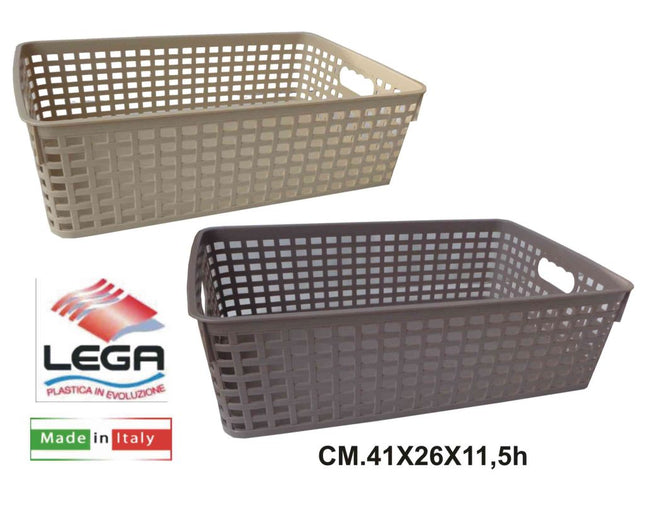 Lega Cesto Rattan, Multicolore, 40 X 26.5 X 11 Cm LE.GA