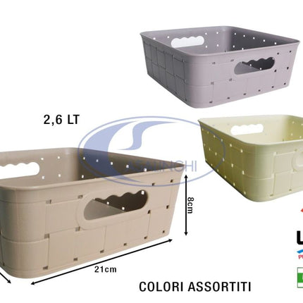 Cesta Country Quadra Bassa Cm.21X21X8H Lt.2