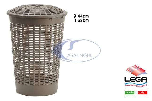 Cestone Forato Con Coperchio Rattan Biancheria Bucato Giocattoli LE.GA