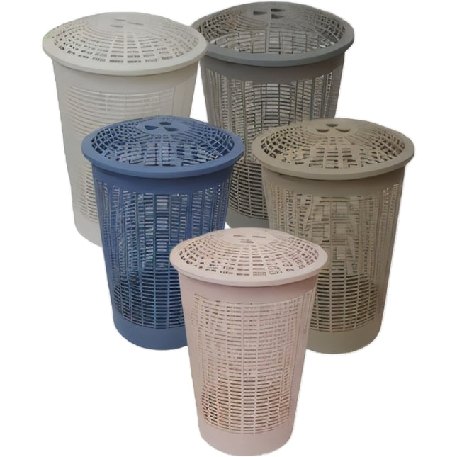 Cestone Forato Con Coperchio Rattan Biancheria Bucato Giocattoli Colori Assortiti LE.GA