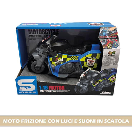 MOTO FRIZIONE CON LUCI E SUONI IN SCATOLA International