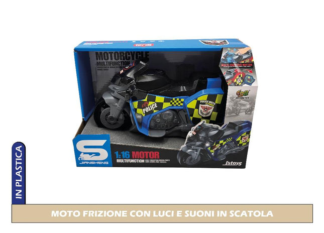 MOTO FRIZIONE CON LUCI E SUONI IN SCATOLA International