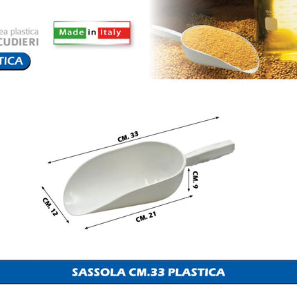 Sassola in Plastica per Uso Alimentare, Made in Italy, Diverse Misure, Linea Plastica Scudieri 33 cm Linea Plastica Scudieri