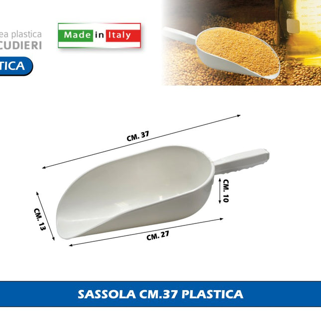 Sassola in Plastica per Uso Alimentare, Made in Italy, Diverse Misure, Linea Plastica Scudieri 37 cm Linea Plastica Scudieri