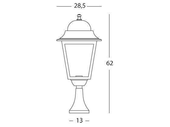 Lampada Palo Paletto Da Cancello Colore Nero Per Esterno Linea Maxi Quadrata Livos