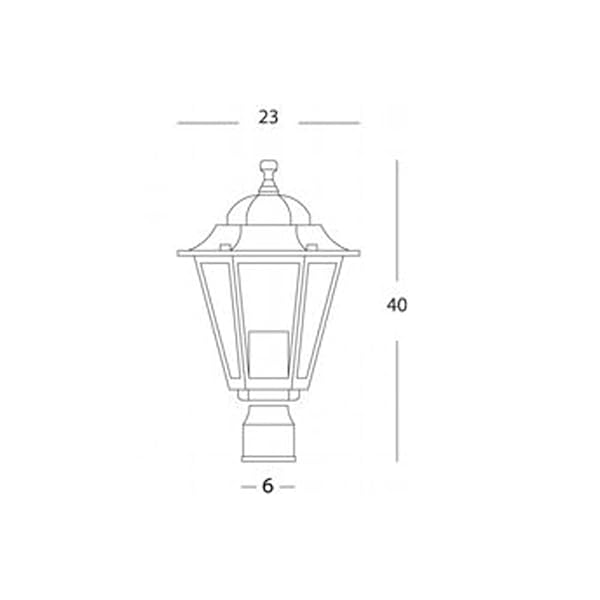 Lampada Testa Palo Diametro 60Mm Colore Nero Da Esterno Linea Esagonale Sovil