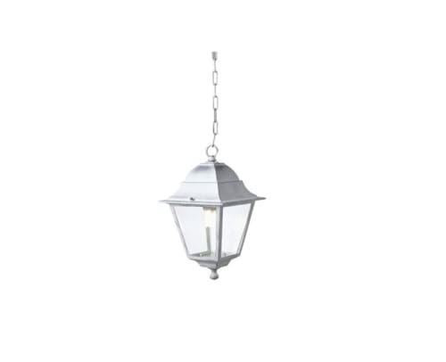 Lampada A Sospensione Design Classico Per Esterno Bianco-Argento