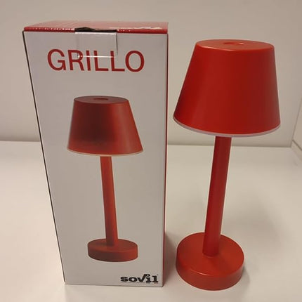 Lampada Da Tavolo Led Ricaricabile Sovil Grillo 3W 3000K Rosso - 9790103