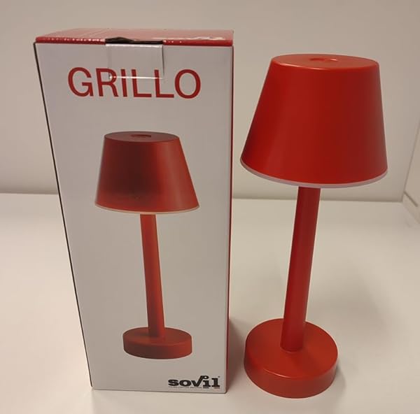 Lampada Da Tavolo Led Ricaricabile Sovil Grillo 3W 3000K Rosso - 9790103